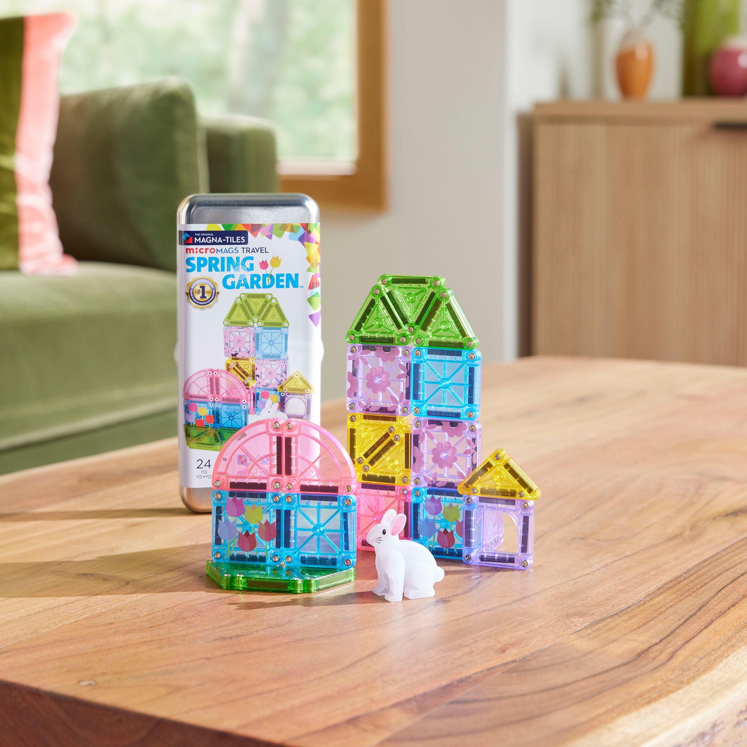 magna-tiles-micromags-spring-garden-24-teiliges-reise-set image 2